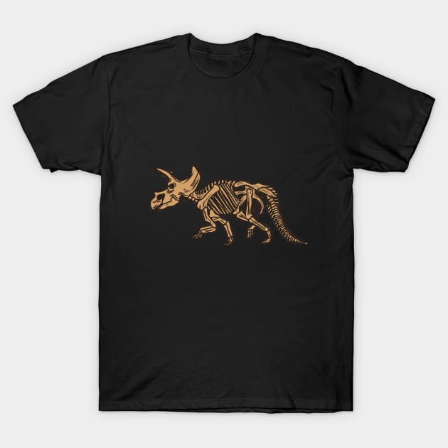 Triceratops Skeleton T-shirt, Dinosaur Shirt, Horned Dino Tee, Paleontologists Tshirt, Prehistoric Repitles Skeleton Bones T-Shirt by theglaze